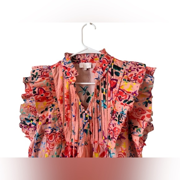 Alivia Tina Rainbow Floral Pink Sand Top Size M - Picture 13 of 16